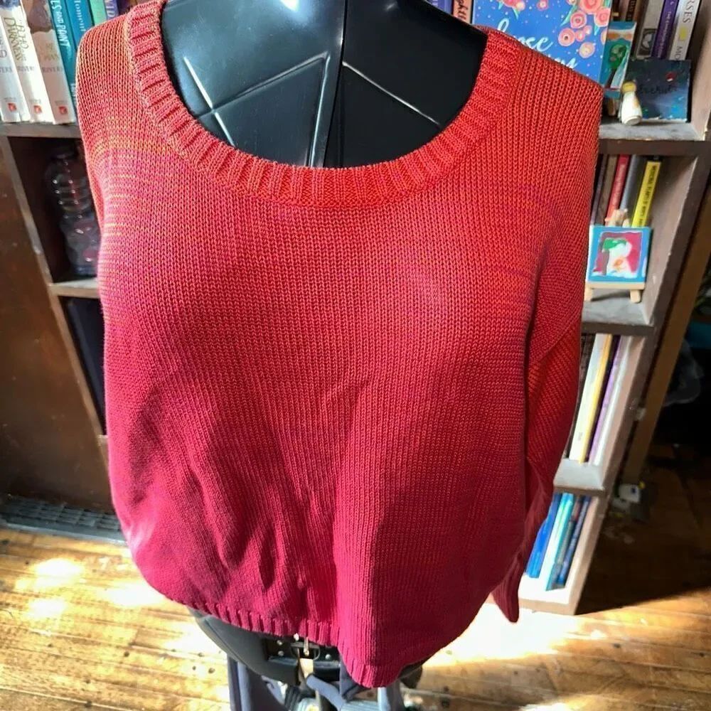 Peruvian Connection orange & pink sunset studio pullover
